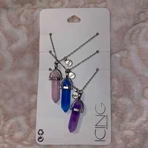 BFF crystal necklaces for 3